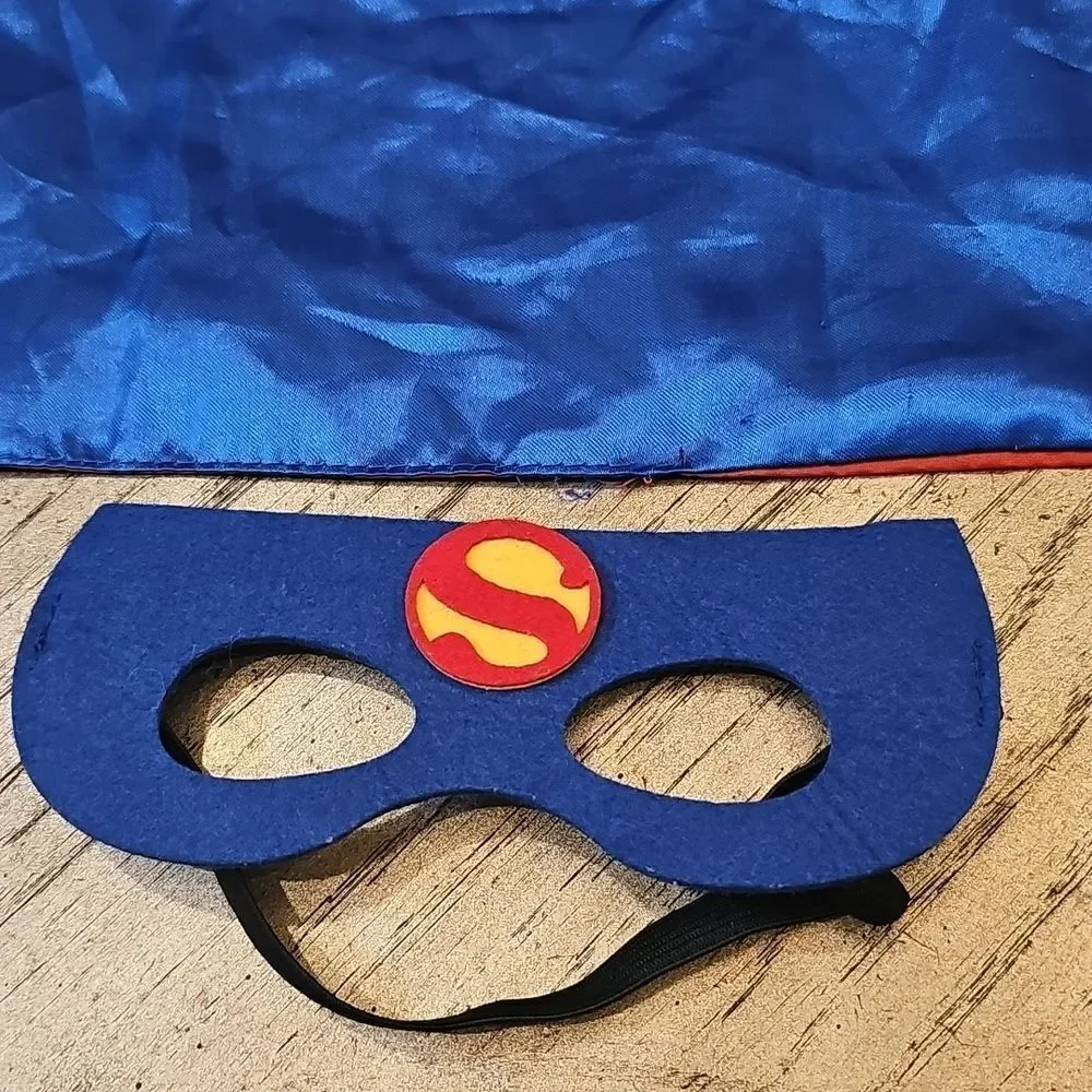 Superman Cape and Mask Set - Blue and Yellow